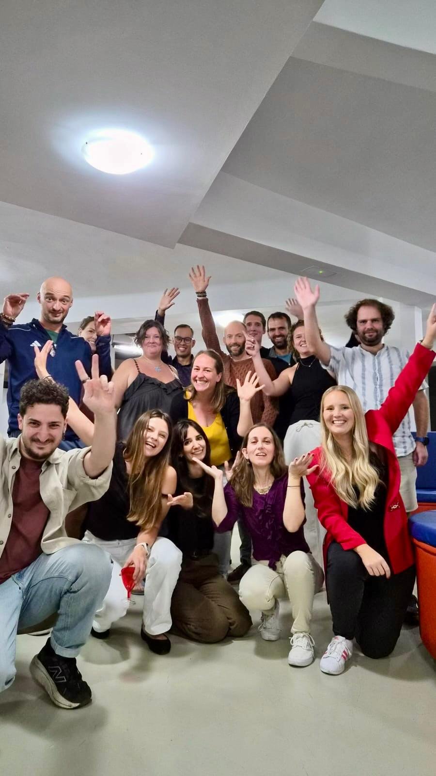 A large group of Friendchise members celebrating together